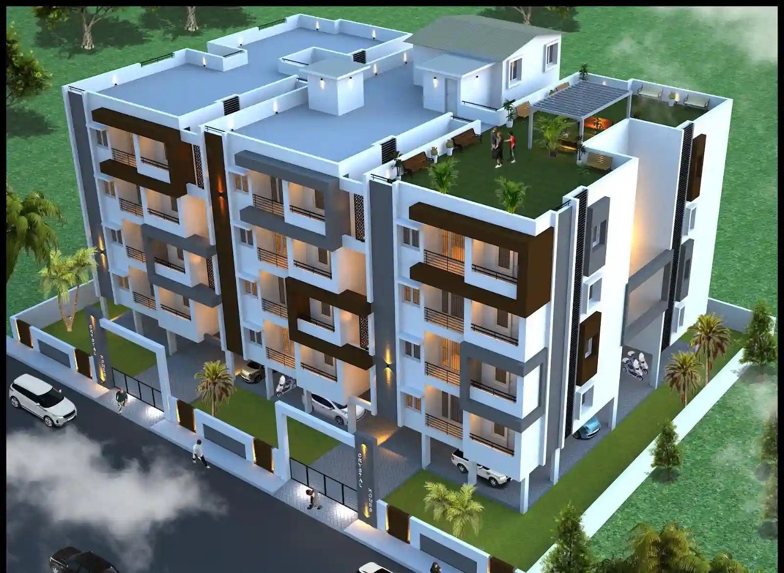 Crystal Saara Homes Premium Elevation Widescreen View